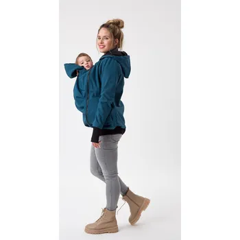 Dámská softshellová bunda Fun2bemum Nosicí a těhotenská softshellová bunda EVEREST 6v1 - Petrol Velikost dospělá: 3XL