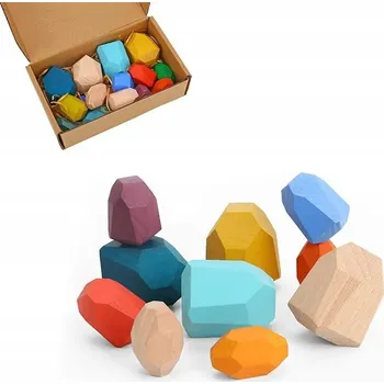 Dřevěná hračka TOOKY TOY Dřevěné balanční kameny, Edukační hračka TH299