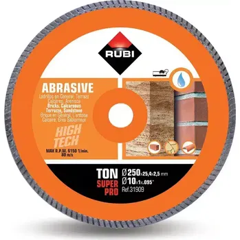 Řezný kotouč RUBI Diamantový kotouč TON-250 SUPERPRO na abrazivní materiály (Ref. 31909)