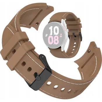 Pouzdro na mobilní telefon HNĚDÝ SILIKONOVÝ OZDOBNÝ ŘEMÍNEK L 20MM SPONA PRO SAMSUNG GALAXY 4 5 6 7