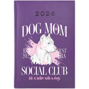 Kalendář Knižkový kalendář 2026 A5 Cute Cups fialový