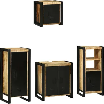 Koupelnový nábytek vidaXL Sada koupelnového nábytku s policí 4 pcs Masivní mangové dřevo [3305654]