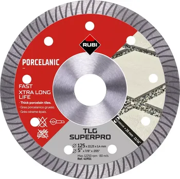 Řezný kotouč RUBI Diamantový kotouč pro řezání a broušení TLG 125 EXT SUPERPRO na porcelán (Ref. 41901)