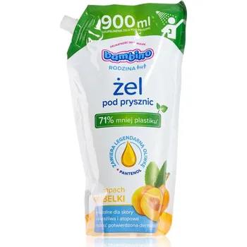 Tělová kosmetika Bambino Family Refill Mirabelle sprchový gel a šampon 2 v 1 – náhradní náplň 900 ml
