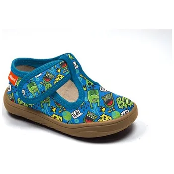 Dívčí obuv Milami barefoot přezůvky BF1-ZAB27-06A Light blue Monster Velikost: 28