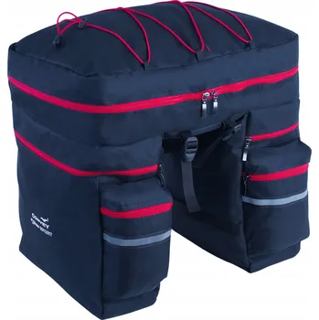 brašna na kolo Cyklistická brašna zadní CONVEY Brašna na nosič 3 komory černá 60l