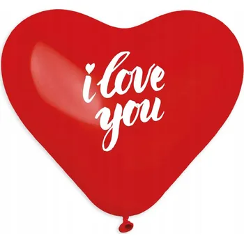 Balónek BALÓNKY "I LOVE YOU" SRDCE ČERVENÉ VALENTÝN 5 KS