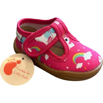 Dívčí obuv MILAMI BAREFOOT dětské papučky BF1-ZAA05-02A Fuxia Unicorn Velikost: 20