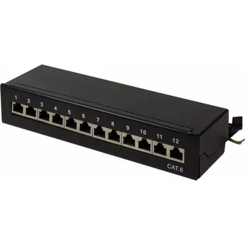Serverovna Patchpanel LogiLink LogiLink Tisch/Wand Cat.6 STP 12 portů, černý - NP0017