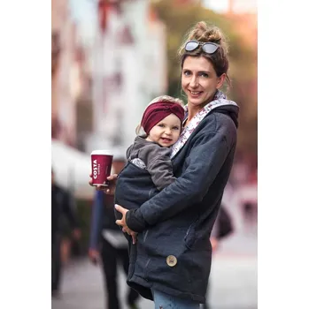 Dámský kabát Fun2bemum Nosicí a těhotenský kabátek KAYA - Graphite Velikost dospělá: M/L