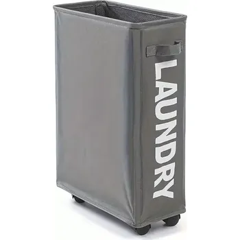 Koš na prádlo Skládací koš na prádlo s kolečky, šedá, LAUNDRY TYP 5