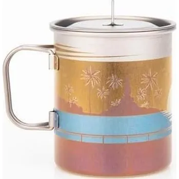 Kempingové nádobí Keith Titanium Mug Sun - 450 ml