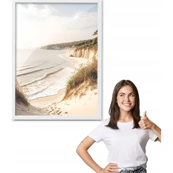 Obraz Obraz s rámem, vzor BOHO moře louka + bílý rámeček 50x70 do kuchyně, jídelny
