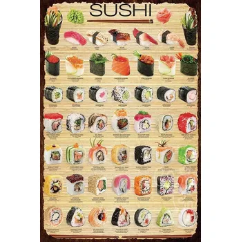 Obraz Plechová cedule Sushi