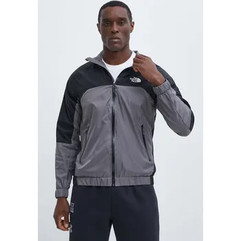 Bunda The North Face Wind Shell Full Zip pánská, šedá barva, přechodná, NF0A879FRPI1 90X, vel. M