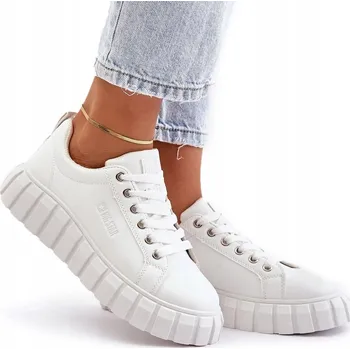 Dámská obuv DÁMSKÉ TENISKY NA PLATFORMĚ BÍLÉ vel. 38 BIG STAR BOTY TENISKY MM274616