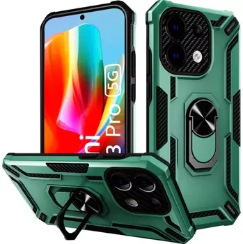 Pouzdro na mobilní telefon TT-TopTechnology Pouzdro Xiaomi Redmi Note 13 Pro 5G dark green, zelené, odolné proti nárazům, kovový otočný držák ( stojan) 360 stupňů