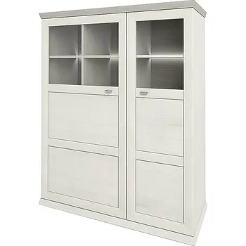 Knihovna Vitrína 110 Camron - Black Red White - BRW Borovice aurelio/Madagaskar 110x134.4 cm