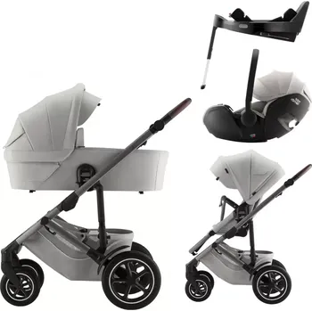 Kočárek Britax Set kočárek Smile 5Z + hluboká korba + autosedačka Baby-Safe PRO + Vário Base 5Z 2025 Linen Grey