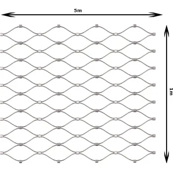 Pletivo Nerezová lanková šíť šířka 1m, oko 50x50mm, se sponami, EB2-0205-1.0-50x50 rozměr sítě: 1 x 5m