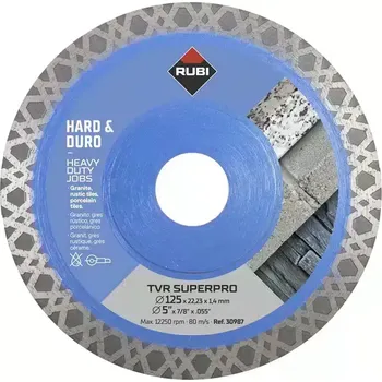Řezný kotouč RUBI Diamantový kotouč TVR-125 SUPERPRO TURBO VIPER na tvrdé materiály (Ref. 30987)