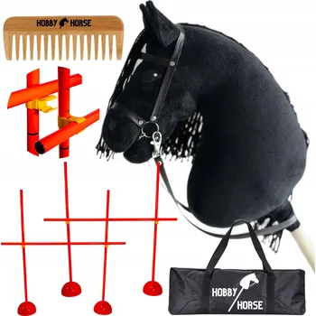 Hobby horsing HOBBY HORSE SET: KŮŇ NA TYČI A3 + 2x SKOKOVÁ PŘEKÁŽKA 120 CM + HŘEBEN