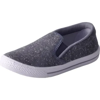 Chlapecké bačkory Plátěnky bačkory tenisky slip on Skarpol Eros 152-6 šedý melír s koženou stélkou velikost: 30/31