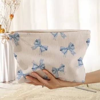 Kosmetická taška Stylová taštička s mašlí na zip | kosmetická taštička, make up organizér - PQ374618