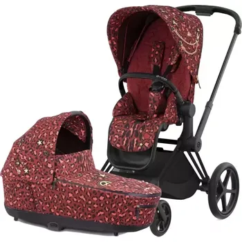 Kočárek CYBEX Rám Priam 4.0 + Seat Pack + Lux Carry Cot ROCKSTAR 2025 Dark Red