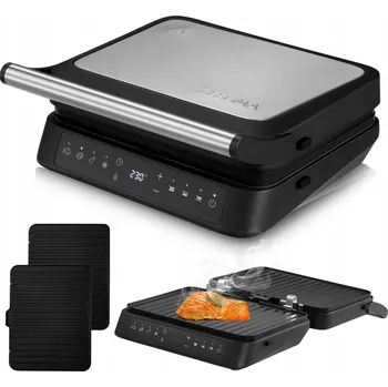 Kuchyňský gril ELEKTRICKÝ GRIL OPIÉKAČ ROZKLÁDACÍ 2000W Časovač Panini 2 TERMOSTATY