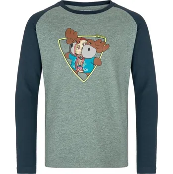 Dětská móda Chlapecké triko s dlouhým rukávem KILPI SONIER-JB SJ0301KI TMAVĚ ZELENÁ 122
