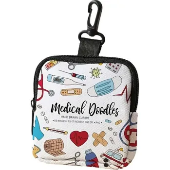 Peněženka Voděodolná mini peněženka se zvířecím vzorem | taštička, pouzdro na sluchátka - Lékařský tisk