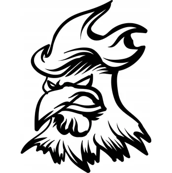 Samolepicí dekorace na vozidlo Samolepka na auto - Zuřivý kohout