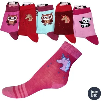 Dětské termo ponožky Dětské bavlněné elastické ponožky se vzorem Holka 28-30