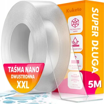 Oboustranná lepicí páska Kuketo 30 mm x 5 m voděodolná, opakovaně použitelná
