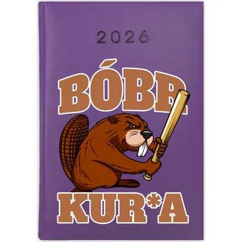 Kalendář Knižkový kalendář 2026 A5 Cute Cups fialový