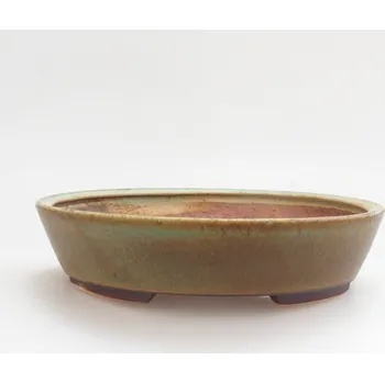 Květináč Keramická bonsai miska 18 x 16 x 4 cm zelená