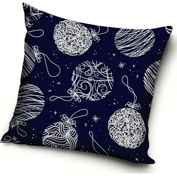 Povlak na dekorativní polštářek Povlak na polštářek Vánoční Baňky s Ornamenty