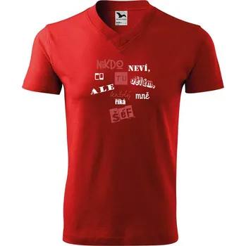 Pánské tričko DOBRÝ TRIKO Pánské V tričko s potiskem Šéf Velikost: 3XL, Barva: Červená