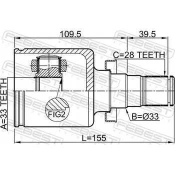 Poloosa kola Sada kloubů, hnací hřídel Febest 3511-SX11LH