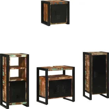 Koupelnový nábytek vidaXL Sada koupelnového nábytku 4 pcs Masivní obnovované dřevo [3305657]