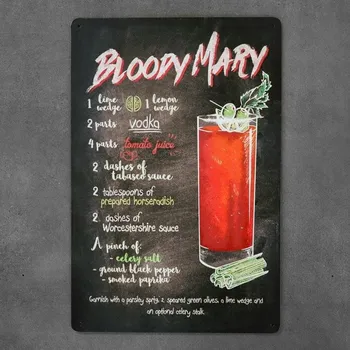 Obraz Dekorativní kovová cedule DRINK BLOODY MARY
