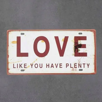 Obraz Plakát Retro kovová tabule LOVE 3 kovová 30 x 15 cm