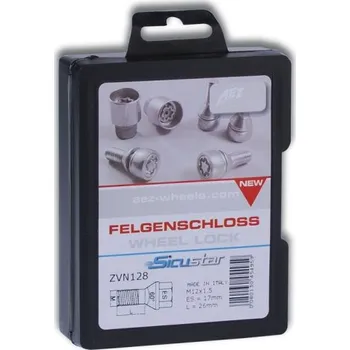 Matice na kolo Pojistná matice SICUSTAR M14x1,5mm, plochá s podložkou, klíč 22 (Pojistné matice SICUSTAR)