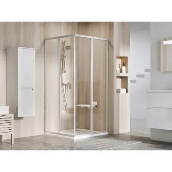 RAVAK Sprchový kout Ravak Supernova SRV2/SRV2 80x90x195 rohový, satin/transparent 14V40UO2Z1;14V70UO2Z1