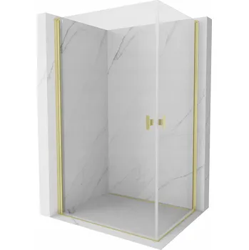 MEXEN MIST-B DUO SPRCHOVÝ KOUT 95X75 CM TRANSPARENTNÍ ZLATÝ KARTÁČ