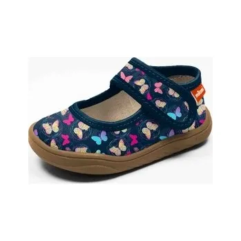 Chlapecké bačkory Milami barefoot přezůvky BF5 ZAA94-66A Blue Motýli Velikost: 23