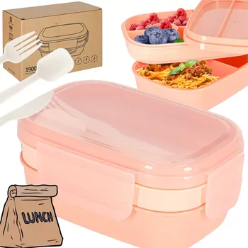 Svačinový box Kik Lunch Box s přepážkami 1900 ml meruňkový