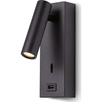 Nástěnné svítidlo Reading rectangle LED nástěnné svítidlo s USB Černá