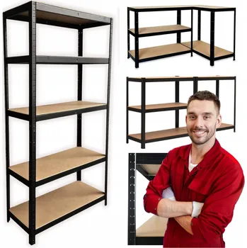 Dílenský regál Kovový regál do skladu 180 x 90 x 40 cm, nosnost 175 kg na polici